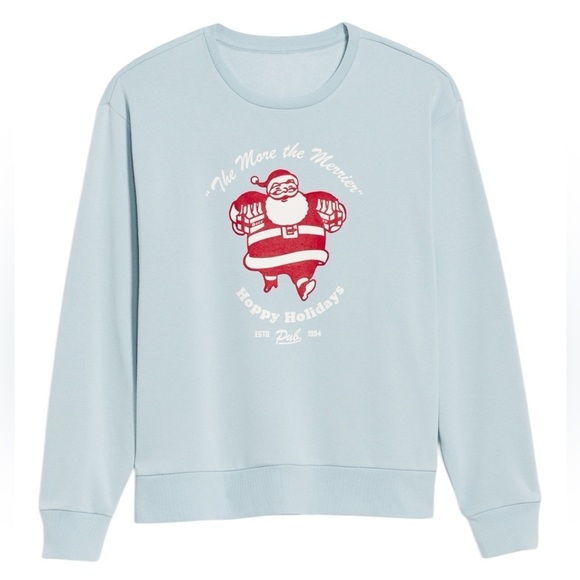 Old Navy Men's Blue Santa Holiday Graphic Sweatshirt Hoppy Holidays Size L - Picture 4 of 8